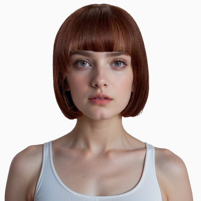 Lucy: 100% Remy Short Wig with Fringe – Natural Beauty, All-Day Comfort