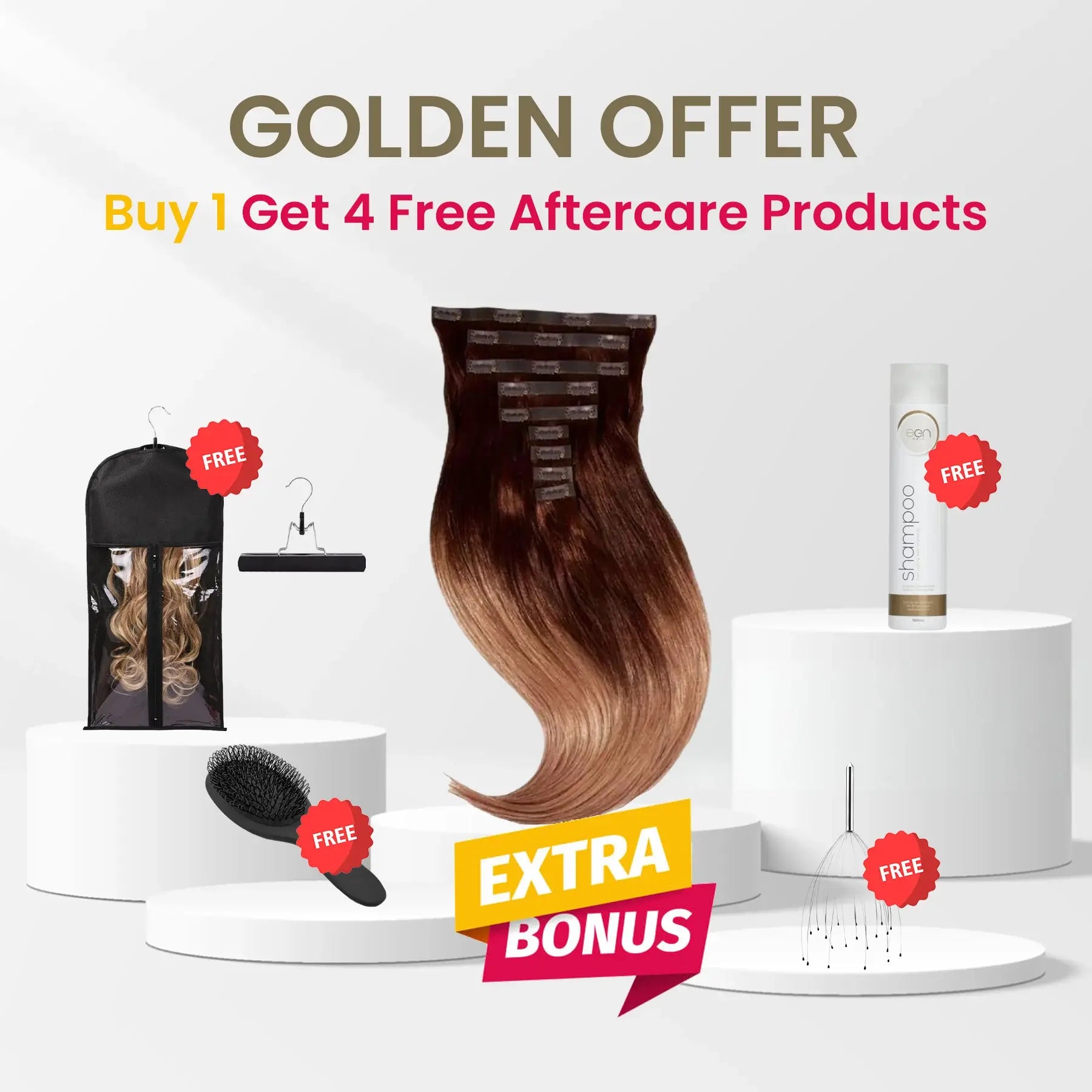 Golden Offer - Clip in Hair Extensions (9 Pieces) 
