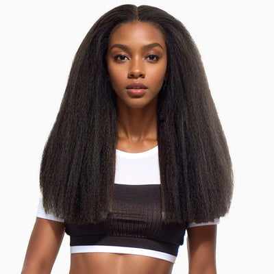 Tia Wig: 100% Mongolian Kinky Straight Hair with Glueless Lace Front